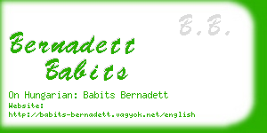 bernadett babits business card